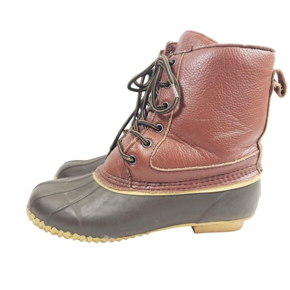 Superior Boot Co. Womens Size 8 Brown Leather Duck Boots Flannel Lined - Picture 5 of 9